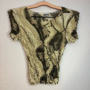 Vintage Y2K 90s Bubble Popcorn Tie Dye Top One Size